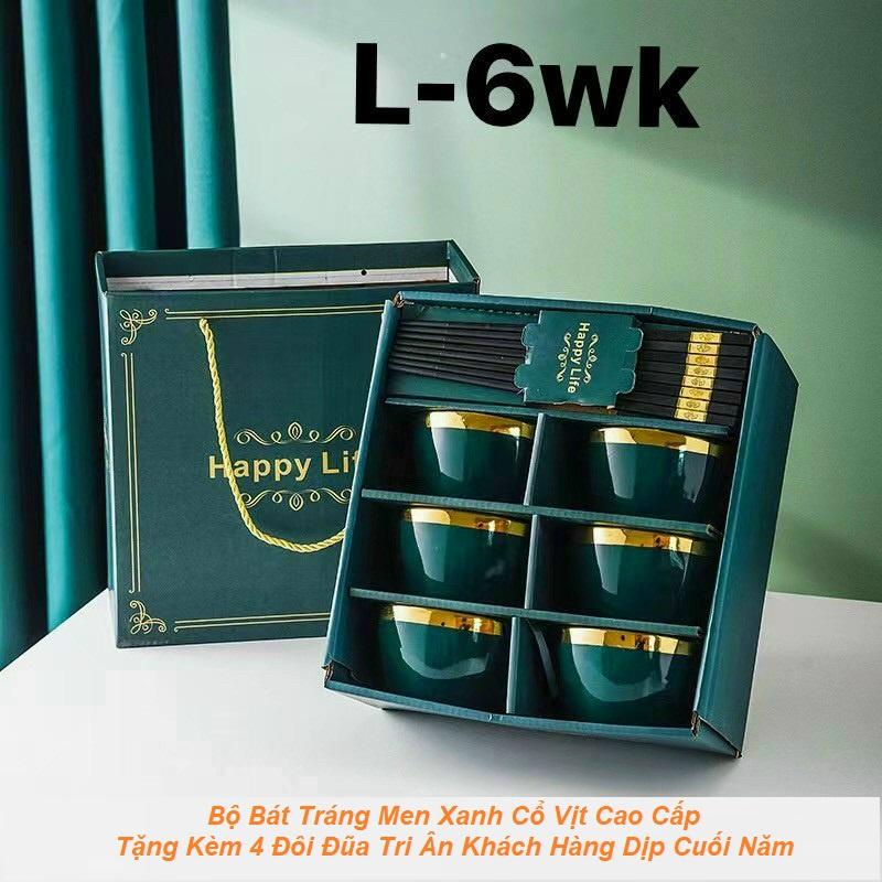Bộ Bát Gốm Sứ Cao Cấp Tặng Kèm Bộ Đũa Khảm Vàng Cao Cấp