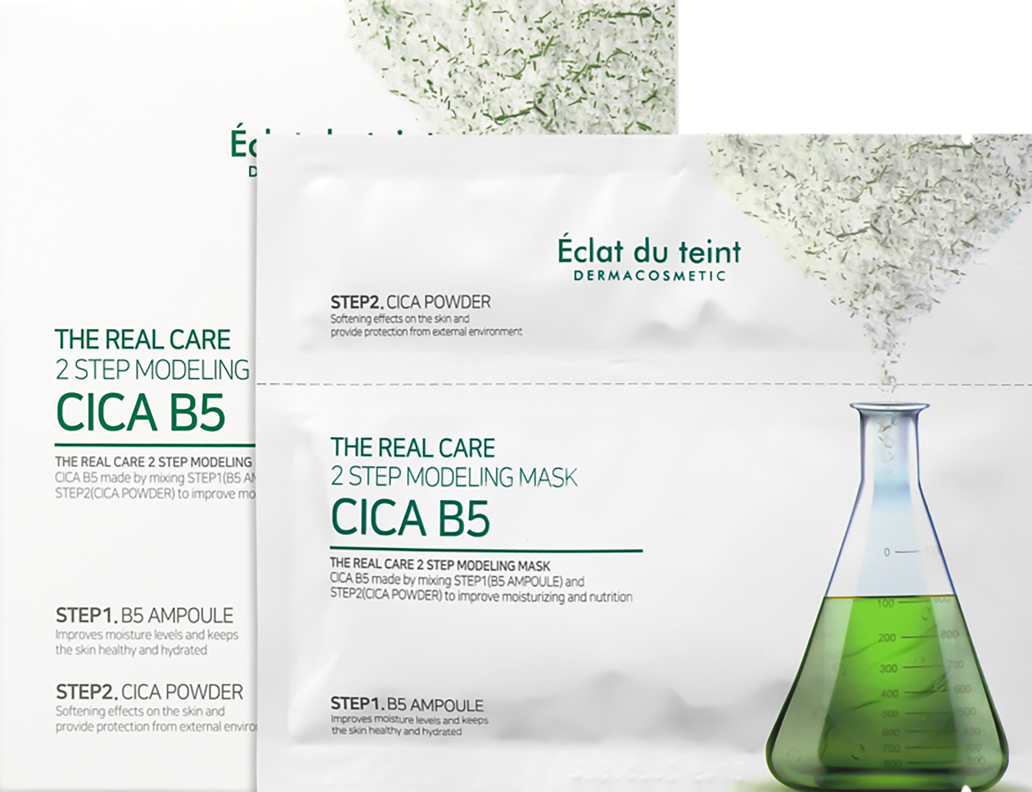 Mặt Nạ Phục Hồi Éclat Du Teint Da Sau Tổn Thương 2 Step Modeling Mask Cica B5