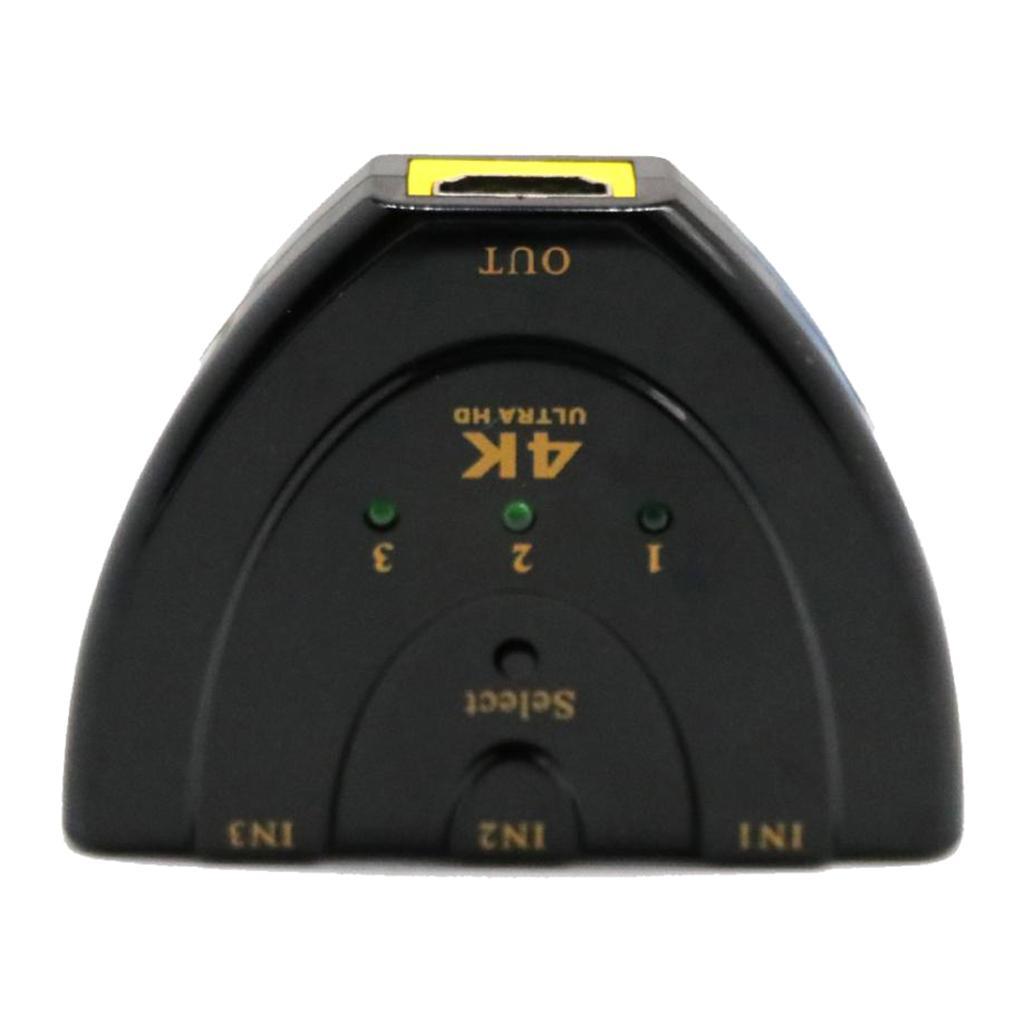 4K 3Port HDMI Cable Auto Splitter Switch Multi Switcher Hub 3 In 1Out 3D