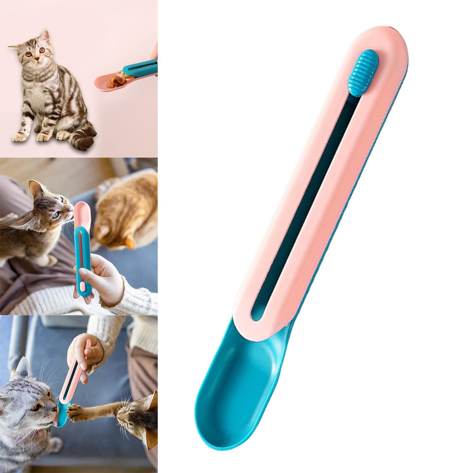 Pet Feeder Cat Strip Squeeze Spoon for Lickable Cat Treats Pet Liquid Snack Feeding