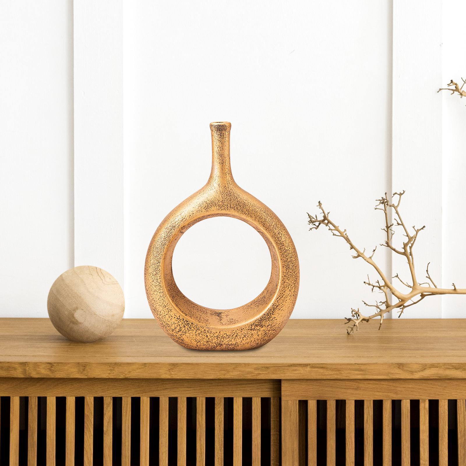 Donut Vase Home Bedroom Tabletop Flower Vase with Hole Office Decorative