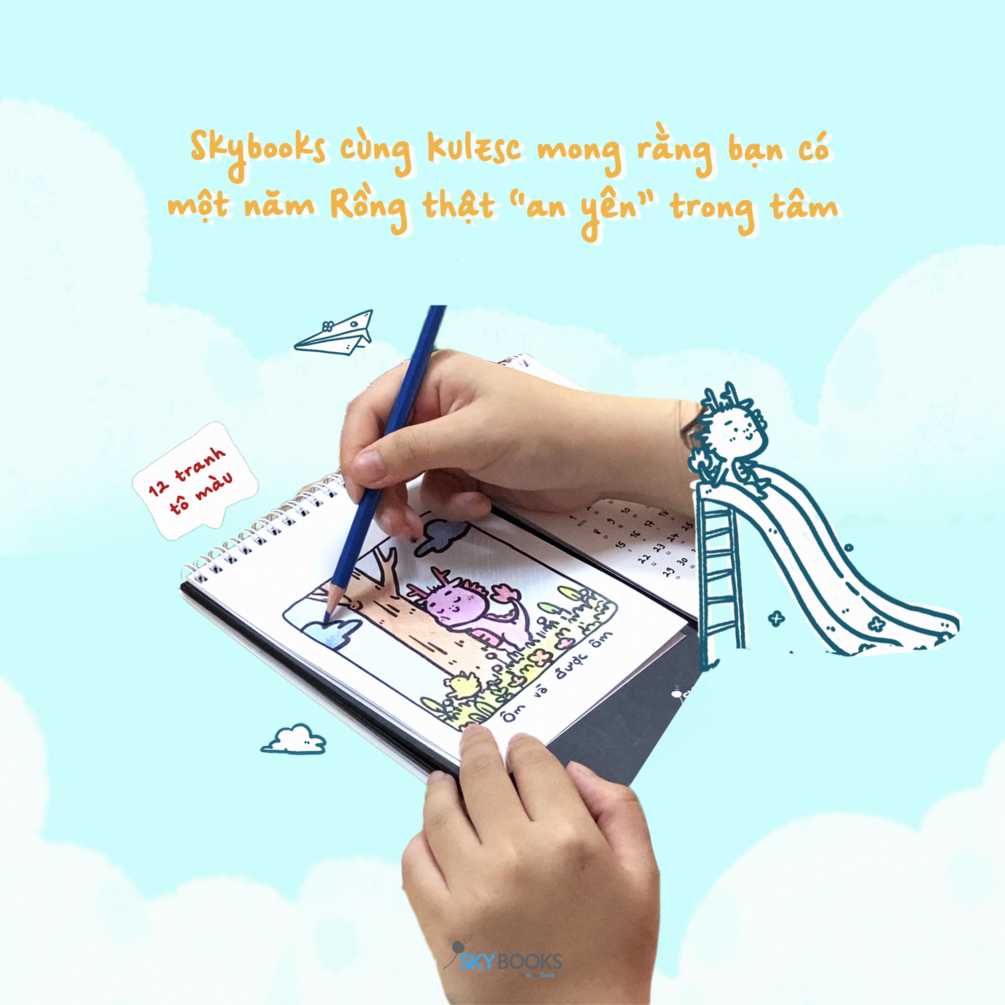 Lịch năm 2024 - Lịch Để Bàn- Năm &quot; Thìn &quot;- Tập &quot; Thiền &quot;- Skybooks