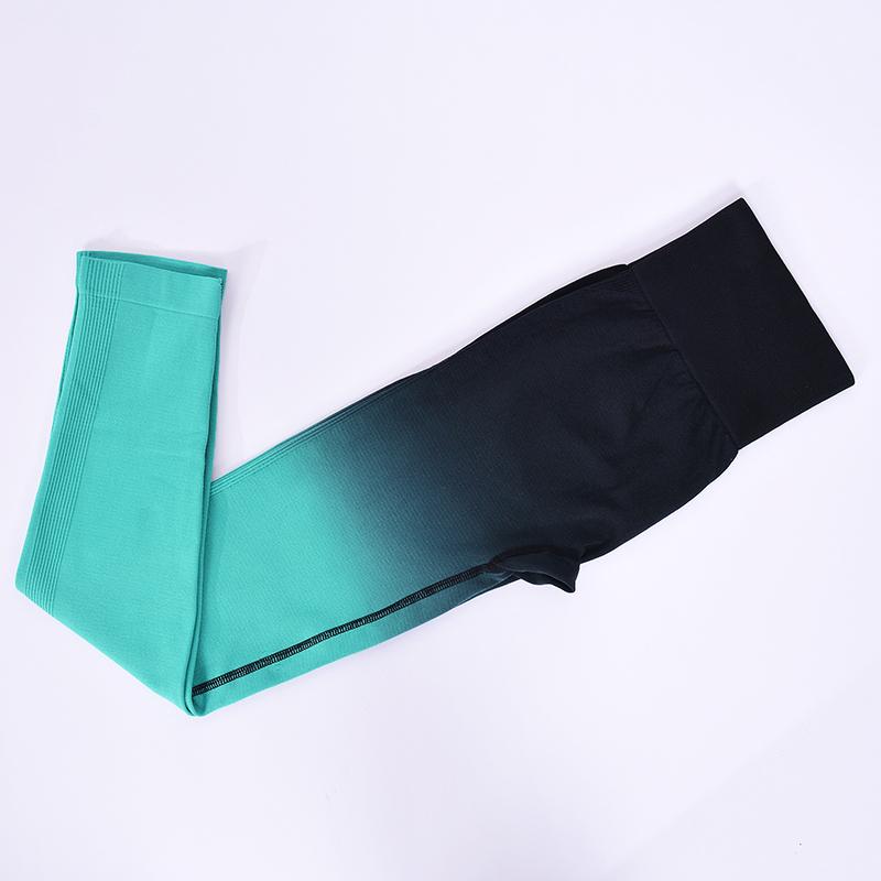 Phụ nữ thể thao quần legging liền mạch thể dục chạy bộ yoga gradient cao eo đẩy lên quần legging phòng tập thể dục quần legging Color: Style 1--Color 8 Size: S