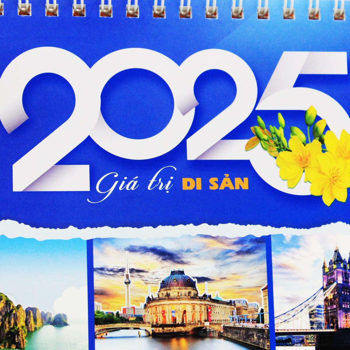 Lịch Bàn Đứng 2025 - Giá Trị Di Sản - Văn Lang VL-LB08 - Đế Màu Cam