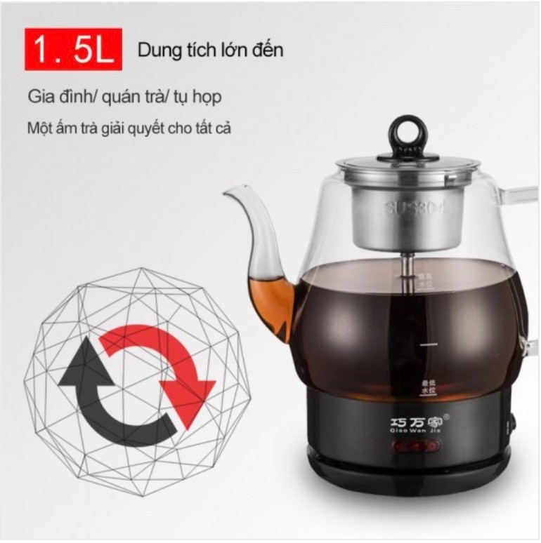 Ấm pha trà tự động dung tích 1.5L 220V