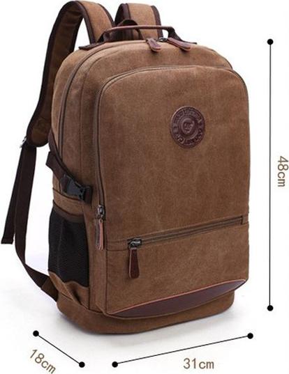 Unisex Casual Travel Canvas Backpack Large Capacity Student Bag