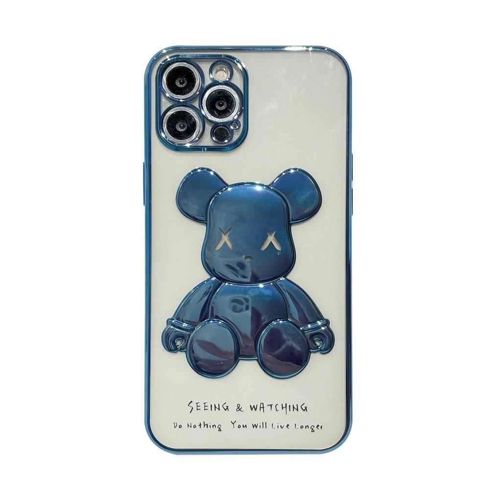 Ốp lưng in nổi hình gấu Bearbrick 3D cho iPhone 6Plus, 7Plus, Xsmax, 11Promax, 12Promax, 13Promax