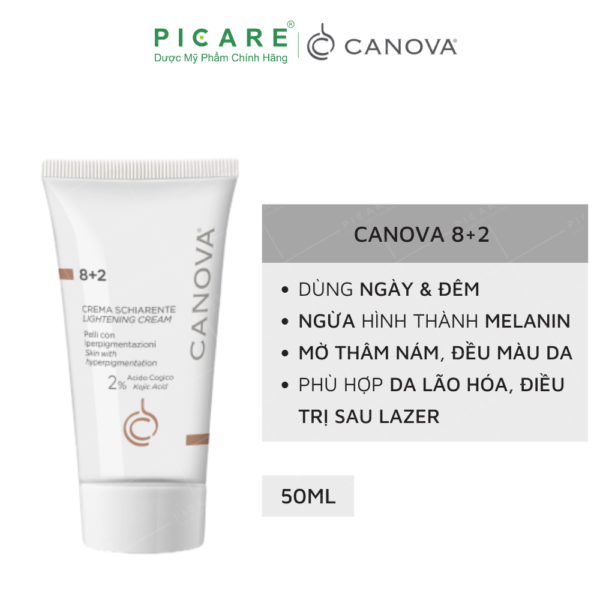 Kem Làm Mờ Nám Giúp Sáng Da Ngày Và Đêm Canova 8+2 Lightening Cream 50ml