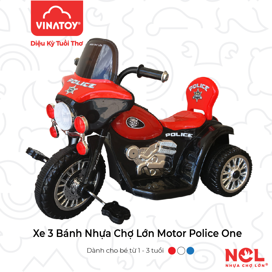 Xe 3 Bánh Nhựa Chợ Lớn Police one (Không Nhạc) - M1724A-X3B