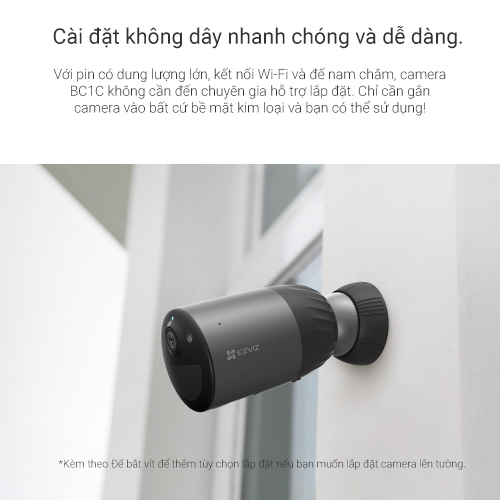 Tăng Pin NLMT-Camera Wi-Fi EZVIZ BC1C Pin Sạc 7800mAh, Bộ Nhớ Trong 32GB, Ngoài Trời-Hàng Chính Hãng