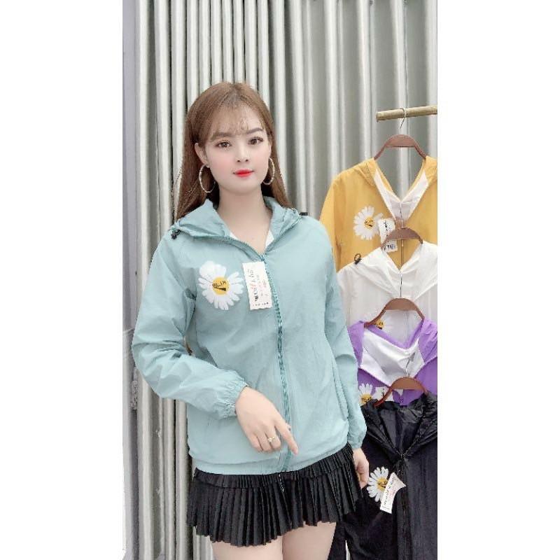 Áo Gió Nữ Hoa Cúc - Xanh nhạt,Sz L (48-54kg)