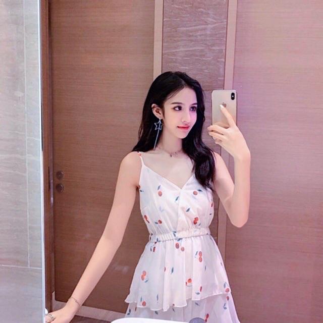 ĐẦM HAI DÂY MAXI XẾP TẦNG ĐẦM Maxi đen 4 tầng  PHÙ HỢP ĐI CHƠI, DẠO PHỐ