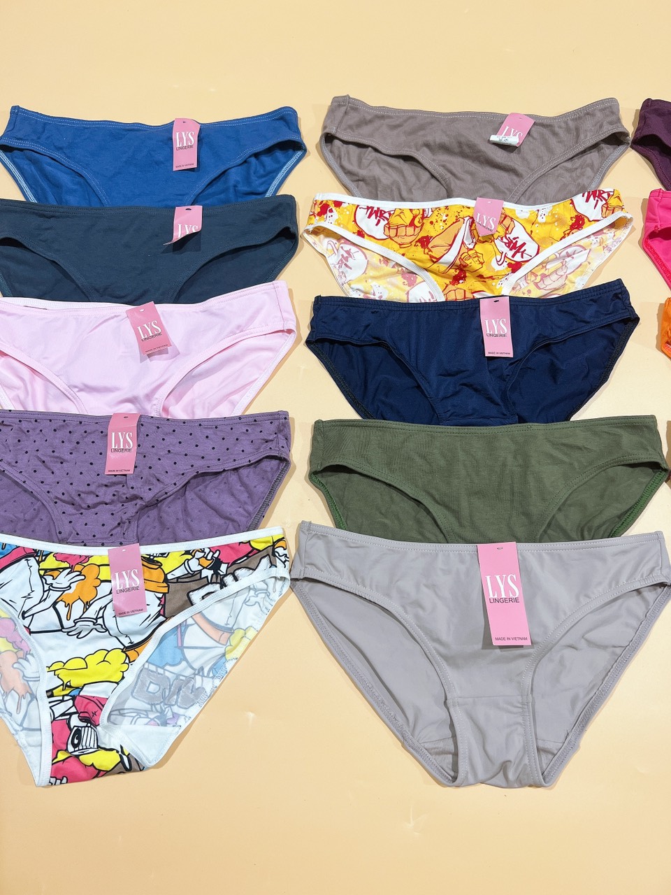 COMBO 5 QUẦN LÓT NỮ COTTON / THUN LẠNH HỌA TIẾT LYS (HÀNG XƯỞNG THANH LÝ)