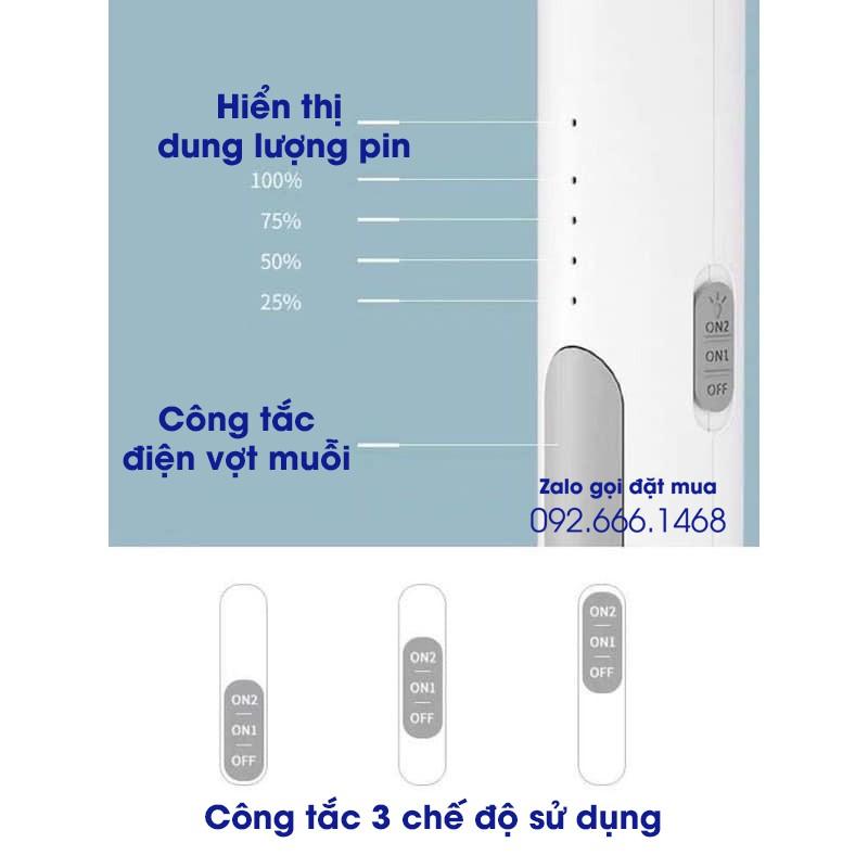 VỢT MUỖI KIÊM ĐÈN BẮT MUỖI Pin sạc cao cấp