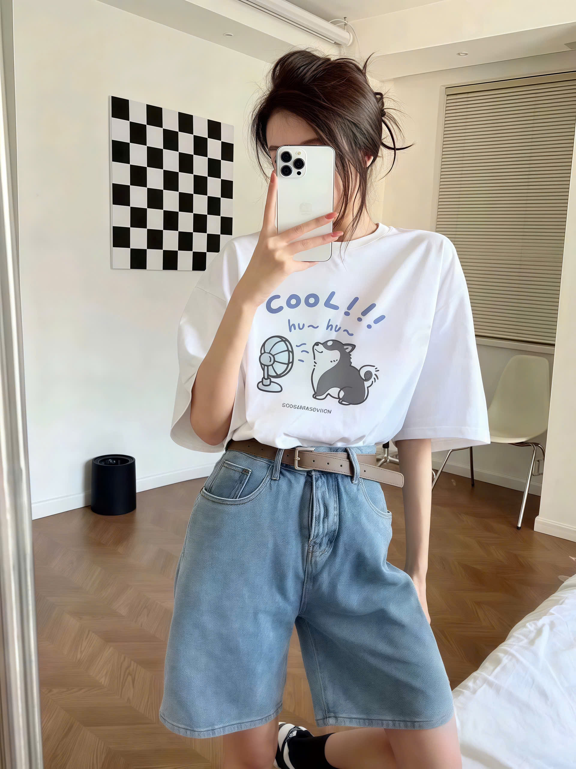 Áo phông nam nữ form rộng 2N Unisex thun cotton in chữ Cool dễ thương màu trắng - L &lt;65kg