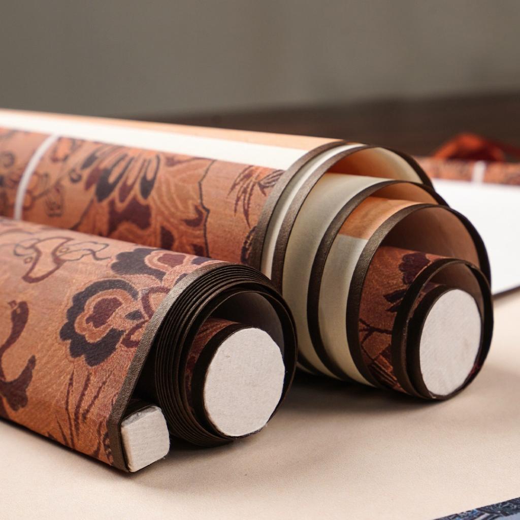 Biểu bồi trục in viền 34x93cm dùng viết thư pháp phong cách thư đạo Nhật