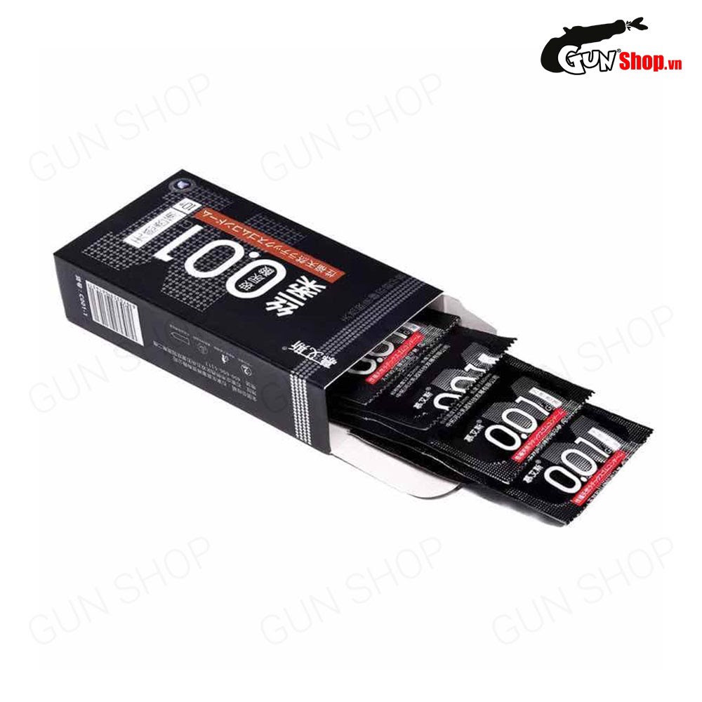 [Hộp 10 cái] Bao cao su Muaisi 0.01 Đen - Siêu mỏng 0.01mm