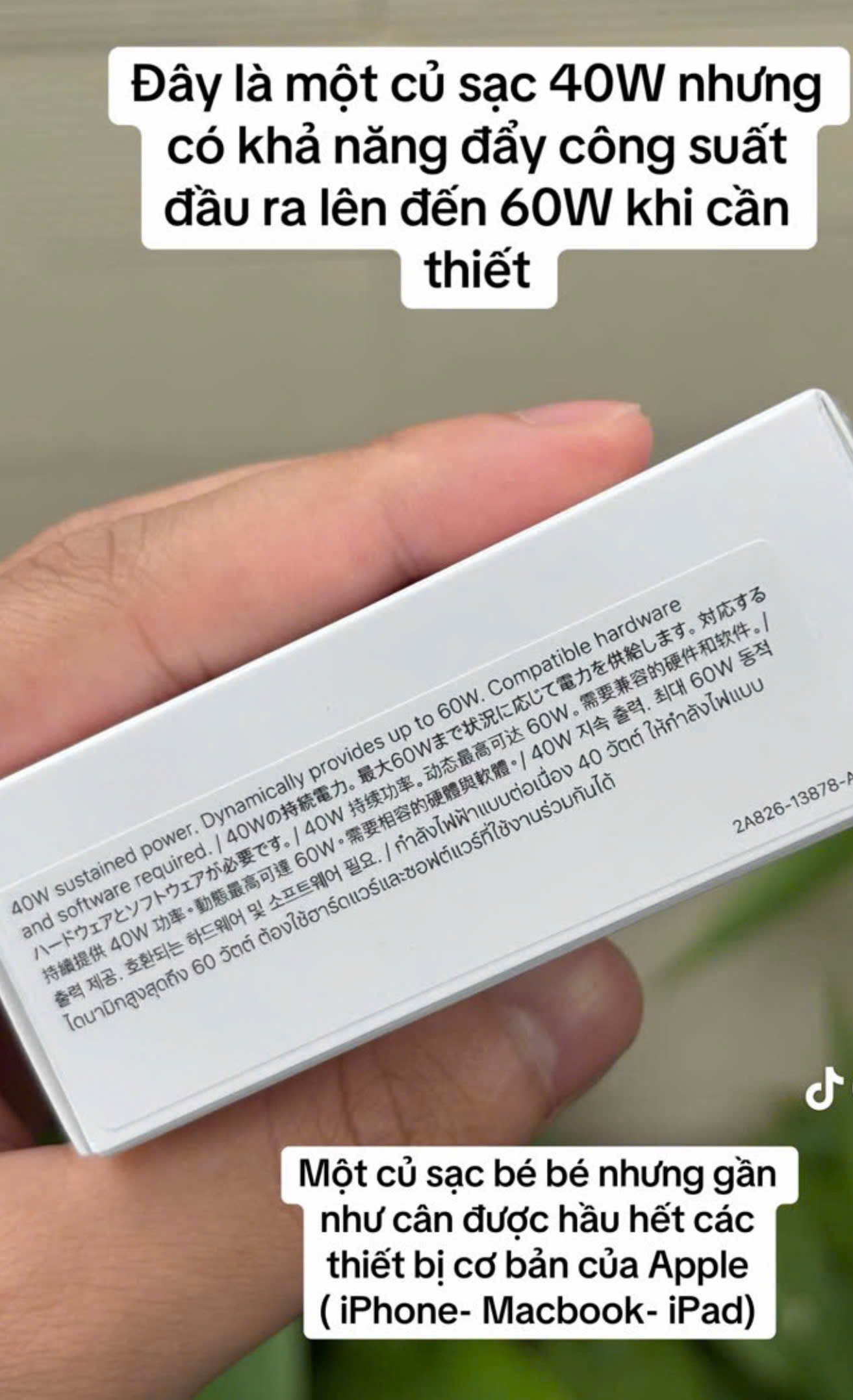 Củ sạc nhanh chính hãng Táo Dymamic Power Adapter 40W AVS 1 cổng max 60W tối ưu nhất cho 17 series và nhà Táo - Hàng nhập khẩu