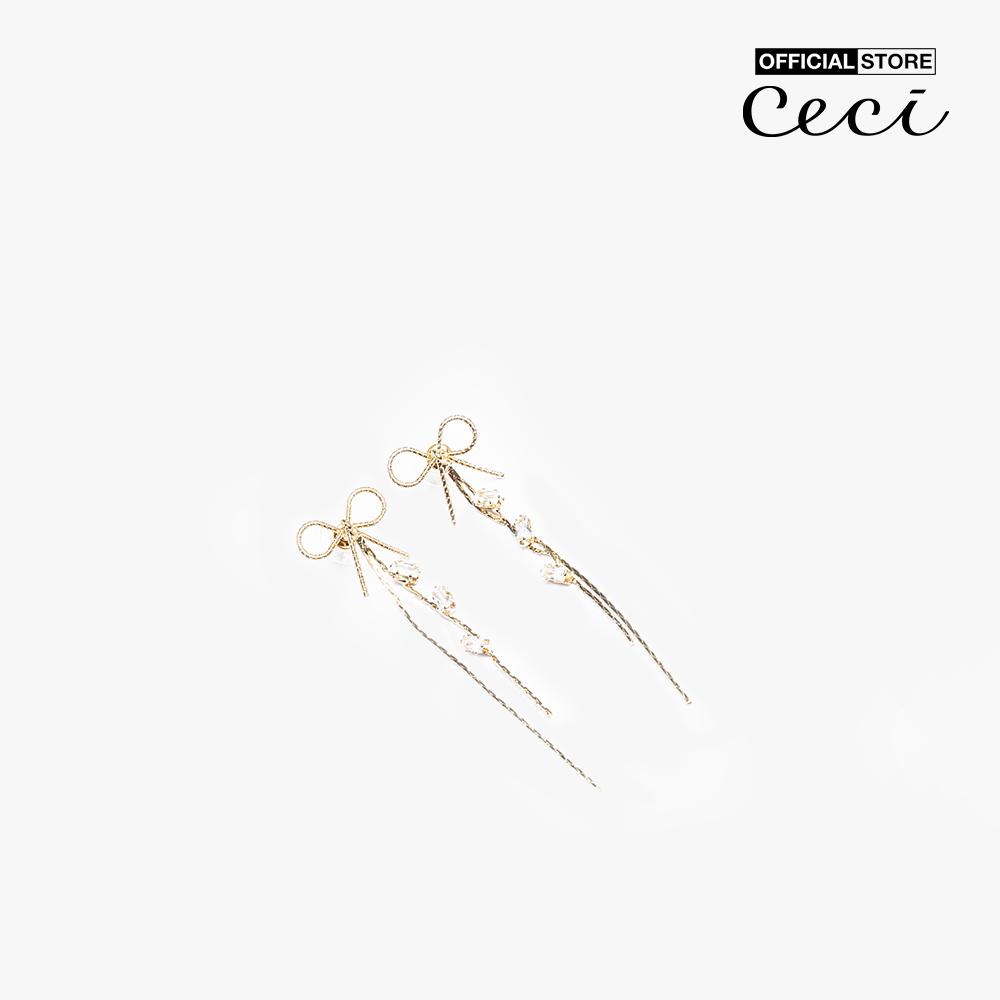 CECI - Khuyên tai nữ chuỗi dài hình chiếc nơ nữ tính CC1-02000026