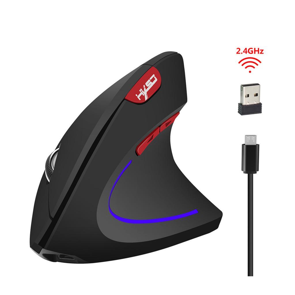 Vertical Rechargeable Comfort Wireless Optical Mouse for  Black
