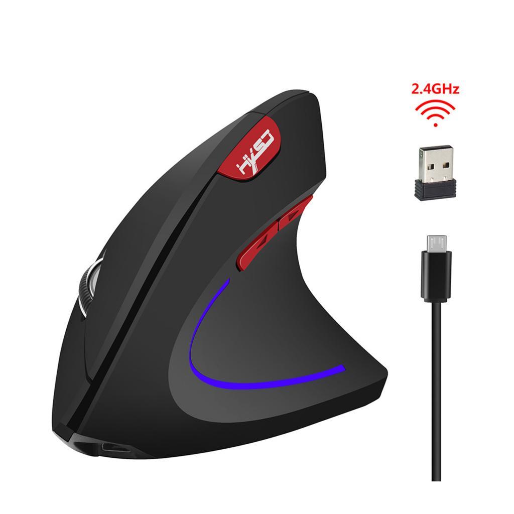 Vertical Rechargeable Comfort Wireless Optical Mouse for Black