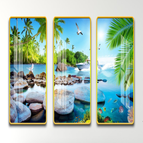 Bộ 3 - Tranh treo tường - Trang trí phòng khách/Phong cảnh biển/Gỗ MDF Hàn Quốc/Chống ẩm mốc, mối mọt 28362