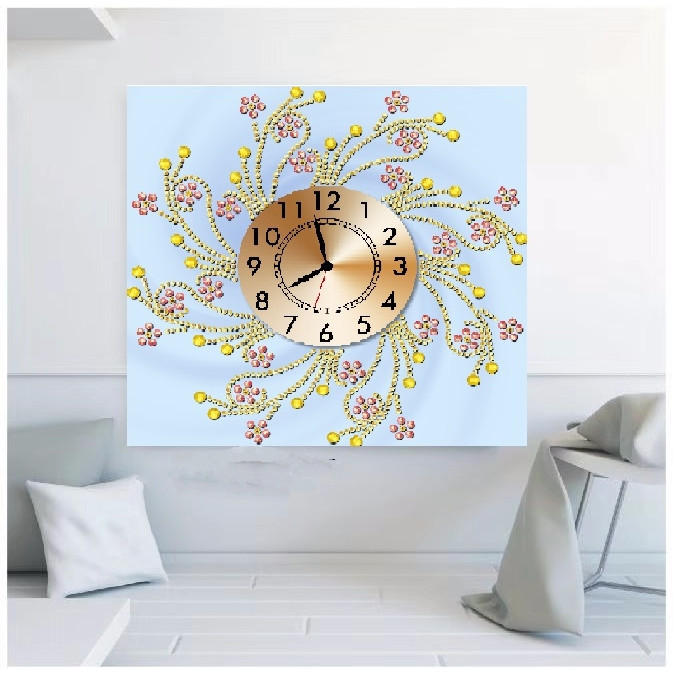 TRANH ĐÍNH ĐÁ ĐỒNG HỒ 50x50CM - TỰ ĐÍNH