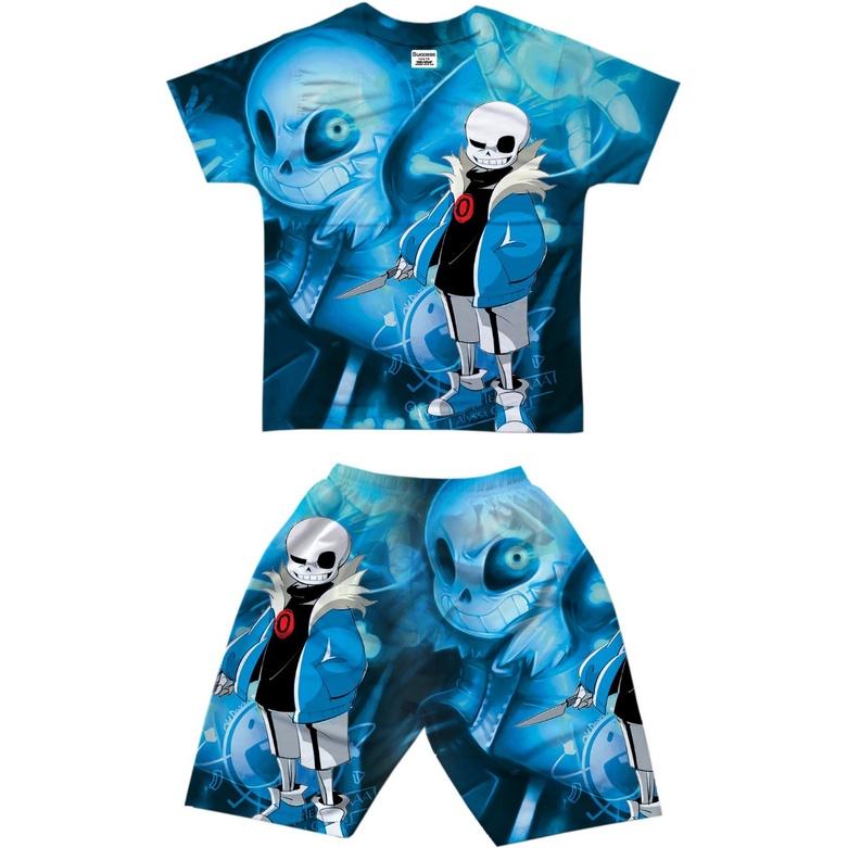 Đồ bộ cho bé trai hình Undertale bé Sans cực ngầu size 18-65kg chất thun lạnh thái mềm mát