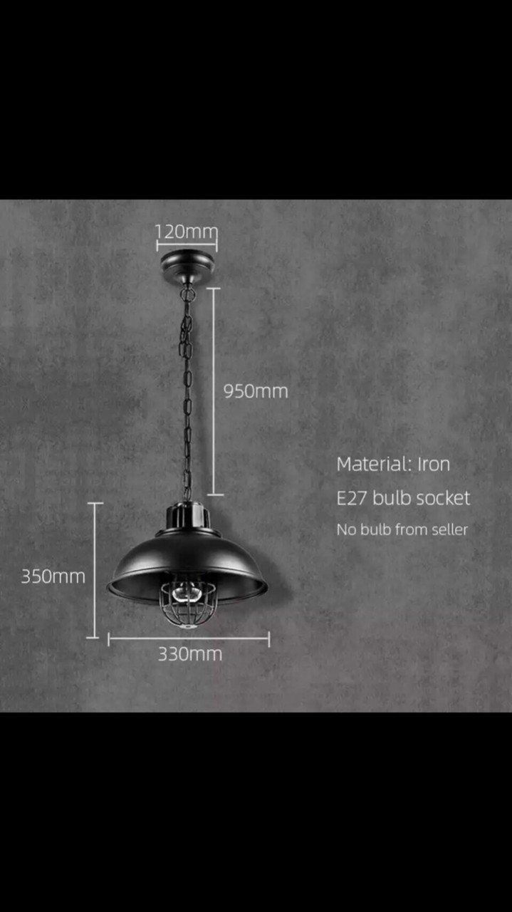 Đèn thả trang trí nội thất kiểu dáng chống nổ dây sắt VLTHCN