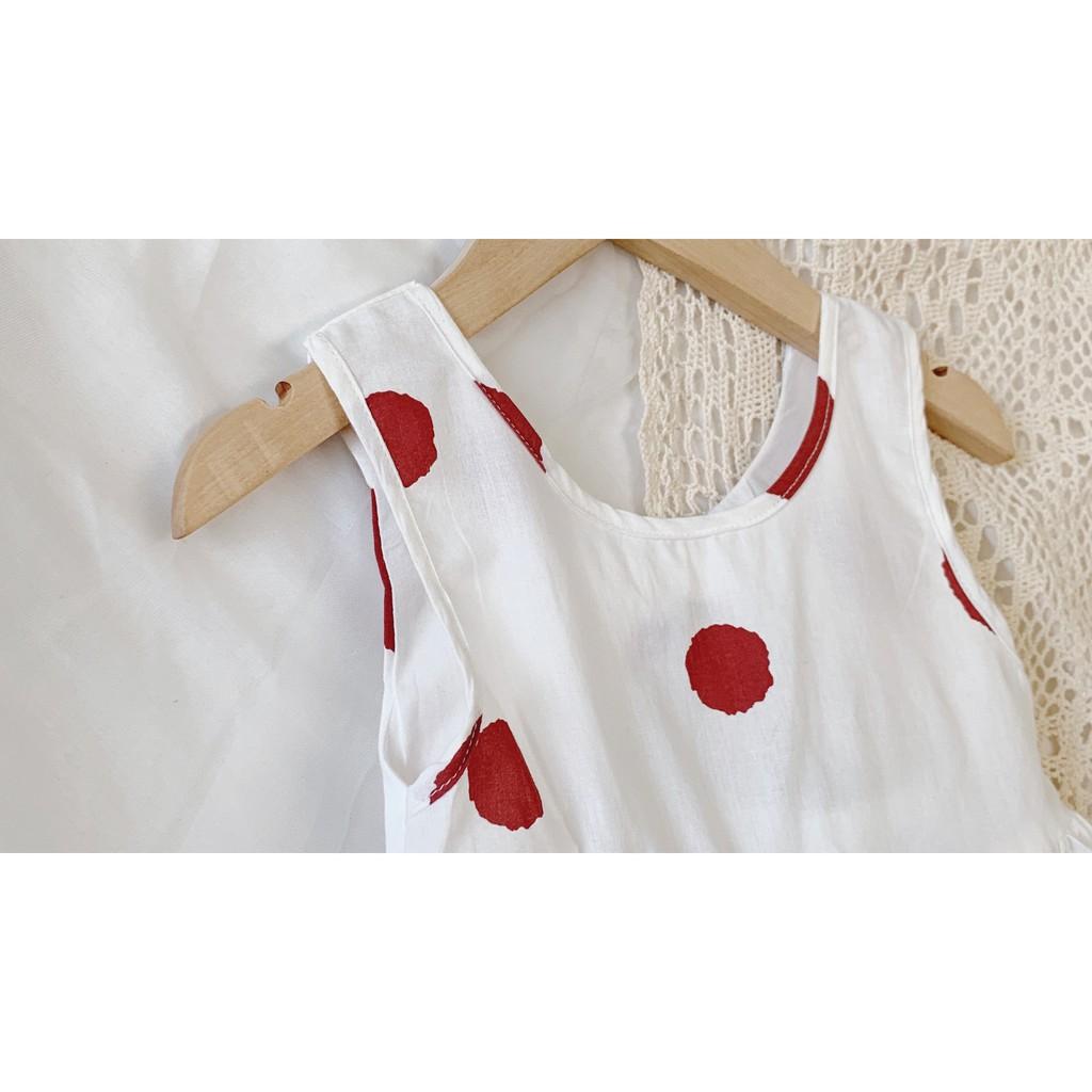 Váy kiểu sát nách họa tiết chấm bi sz 13-20kg hàng Quảng Châu cao cấp cho bé