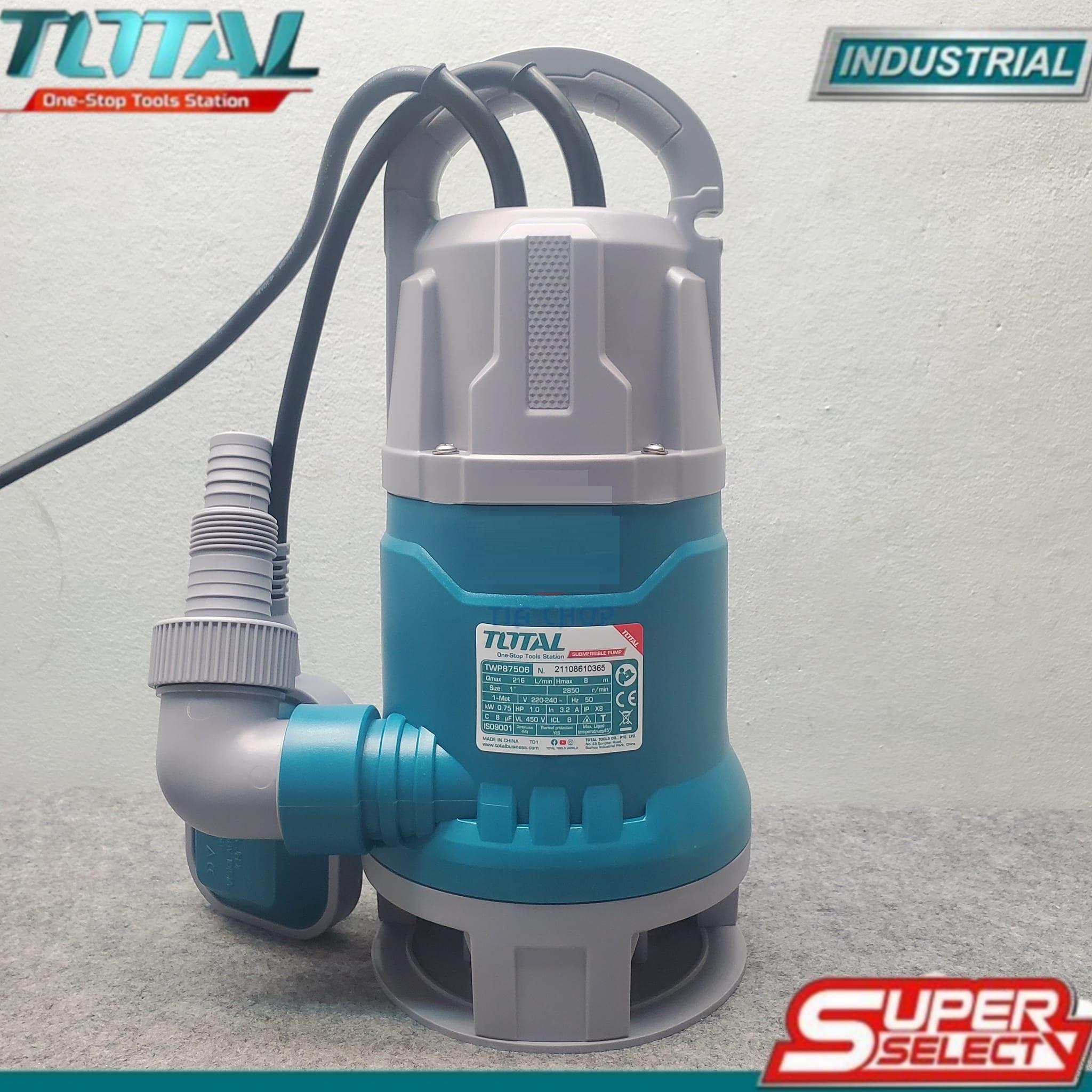 MÁY BƠM CHÌM NƯỚC THẢI 750W(1.0HP) TOTAL TWP87506 - HÀNG CHÍNH HÃNG