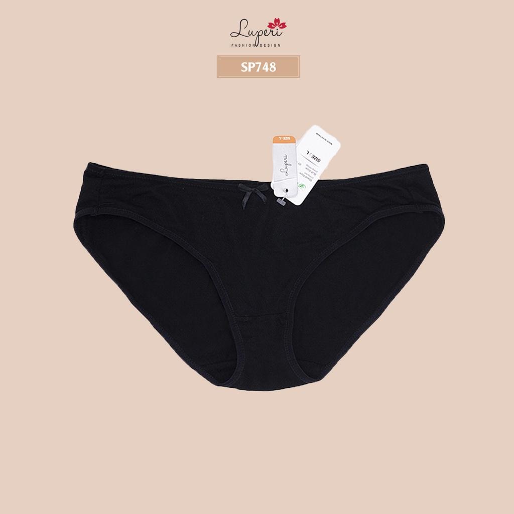 Quần Lót Nữ Cotton Nhập Khẩu Cạp Vừa LUPERI SP748 Dáng Bikini Mềm Mịn, Co Giãn Không Lằn Mông Kháng Khuẩn Khử Mùi Tốt