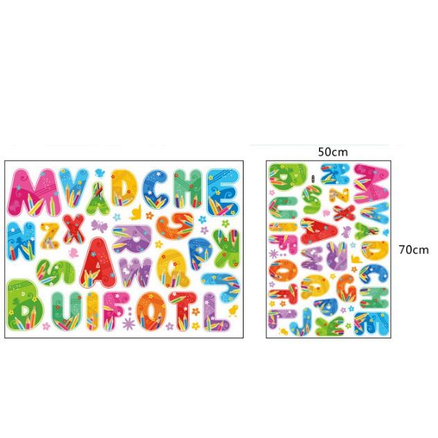 Decal trang trí tường - Bảng chữ cái bút sắc màu