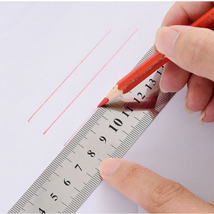 Bộ 3 thước sắt kim loại lá thép thước kẻ học sinh - 15cm 20cm và ...