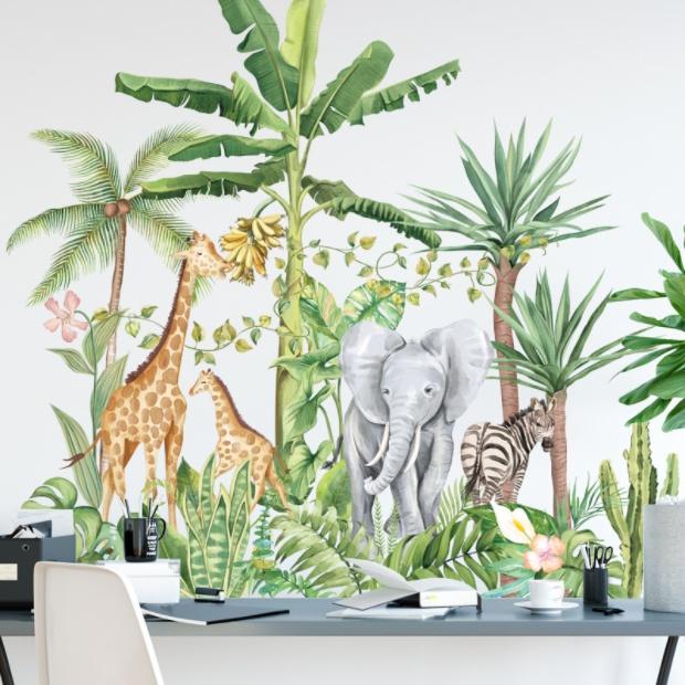 Decal trang trí tường - Những động vật ở rừng rậm