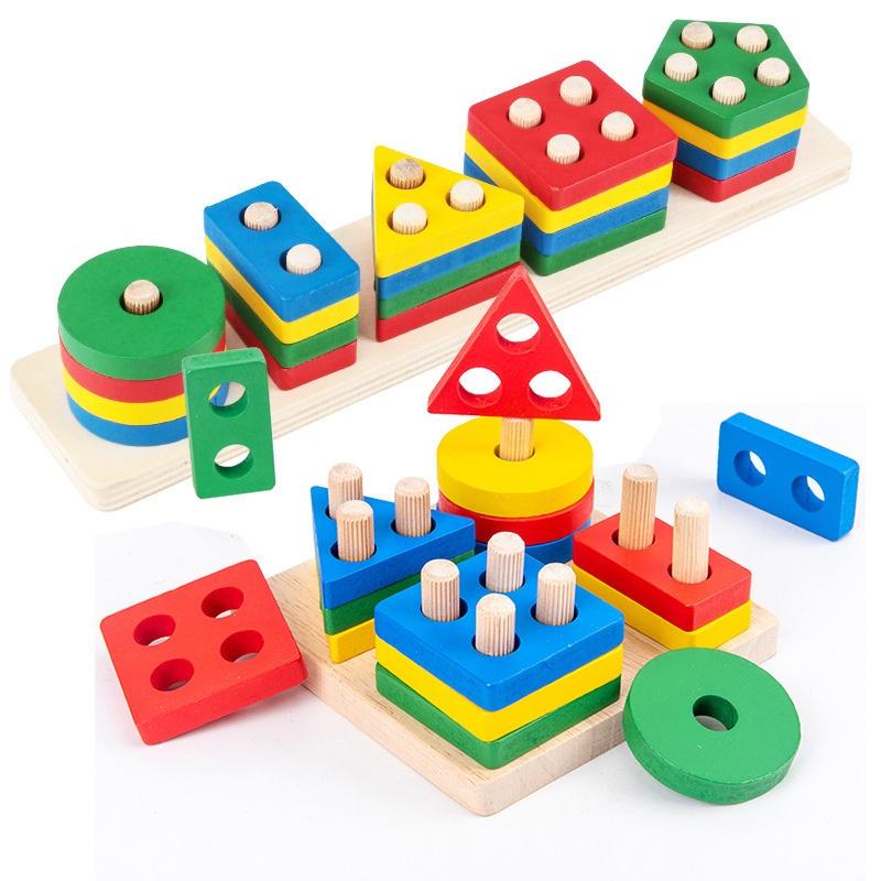 Đồ chơi trí tuệ, combo 6 món đồ chơi gỗ Montessori cho bé thông minh, phát triển tư duy cho bé từ 1 - 6 tuổi