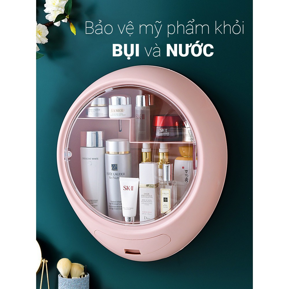 Kệ Mỹ phẩm treo tường Luxury dáng ellipse sang trọng