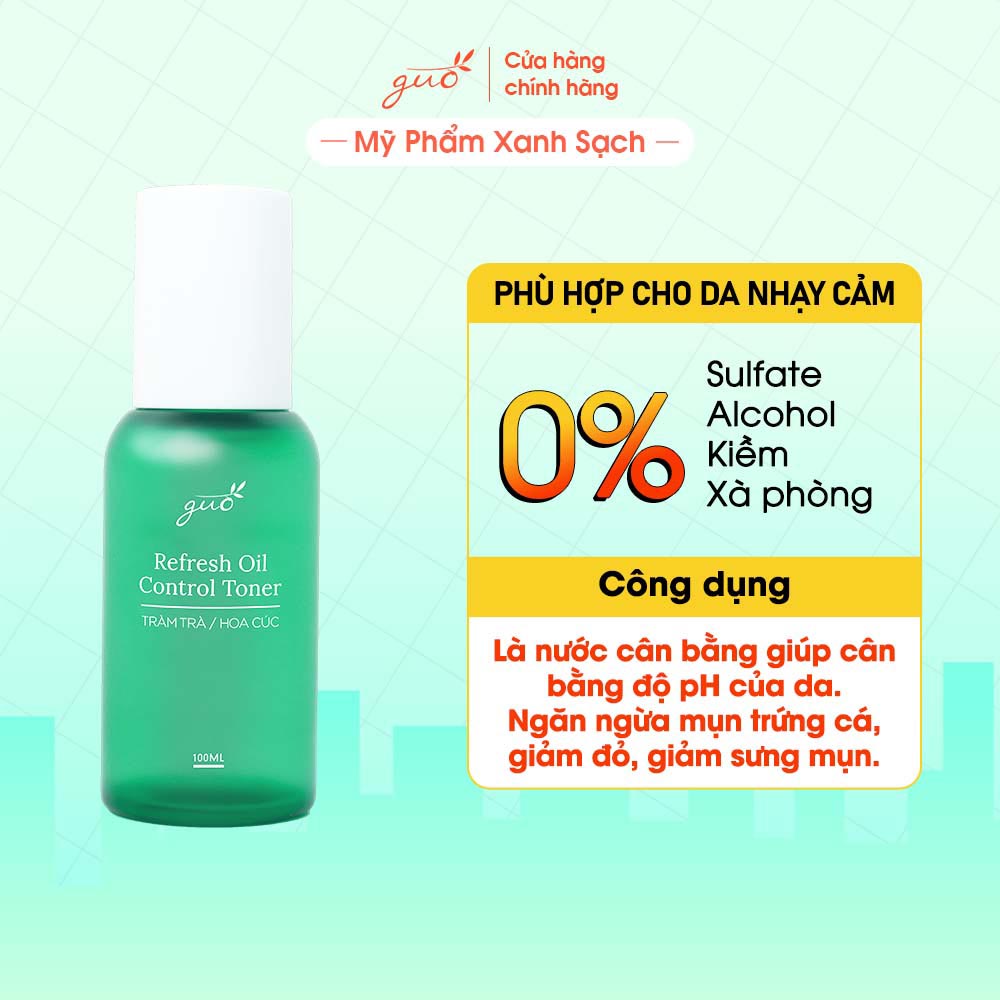 Toner Cân Bằng GUO - Refresh Oil Control Toner 100ml