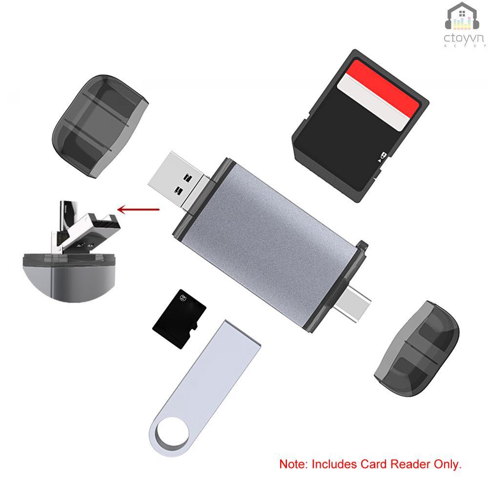 Đầu đọc thẻ nhớ USB loại C 2 trong 1 USB 2.0 TF / SD USB 3.0 OTG