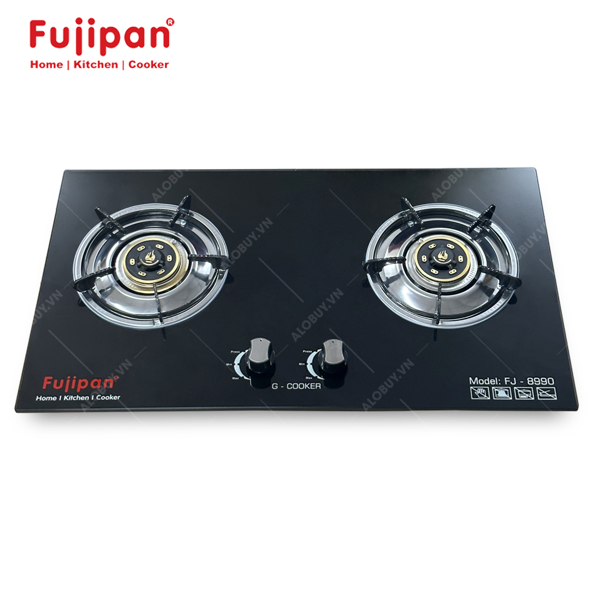 Bếp gas âm Fujipan FJ-8990M1, Đánh lửa IC, Chén đồng nguyên khối - Hàng chính hãng