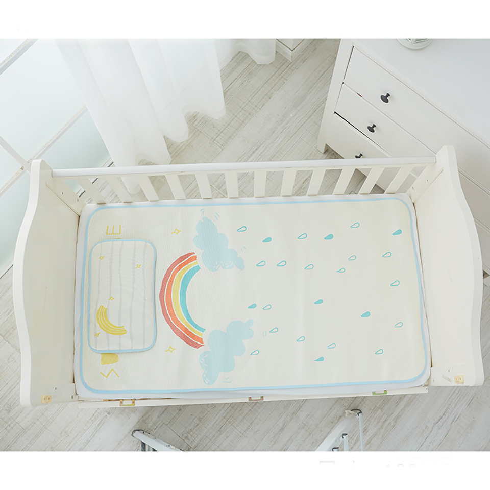 Chiếu Điều Hòa Muslin Tree Kèm Gối, Chiếu Lụa Cho Bé