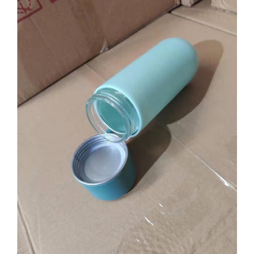 Bình Nước Thủy Tinh Bọc Nhựa 450ml Họa Tiết Huơu Giữ Nhiệt Tốt