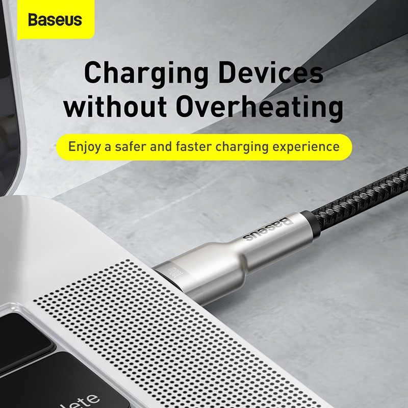 Cáp sạc siêu nhanh 100W Baseus Cafule Series Metal Data Cable Type-C to Type-C - Hàng chính hãng