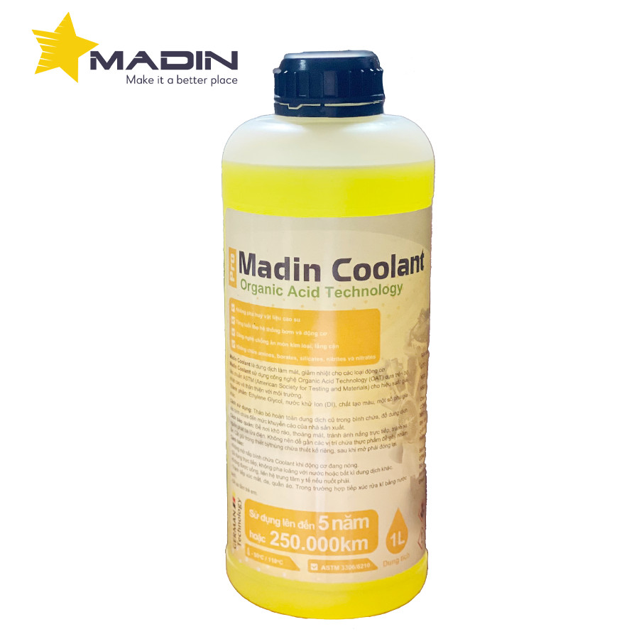 Nước làm mát động cơ ô tô Madin Coolant Pro 1 lít