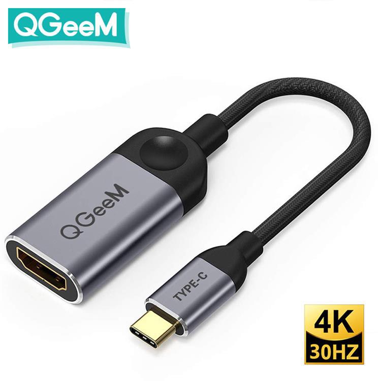 Hub chuyển đổi USB Type C sang HDMI QGeeM 4K [tương thích Thunderbolt 3] cho MacBook Pro 2018/2017, Samsung Galaxy S9/S8, Surface Book 2, Dell XPS 13/15, Pixelbook v.v-Hàng chính hãng