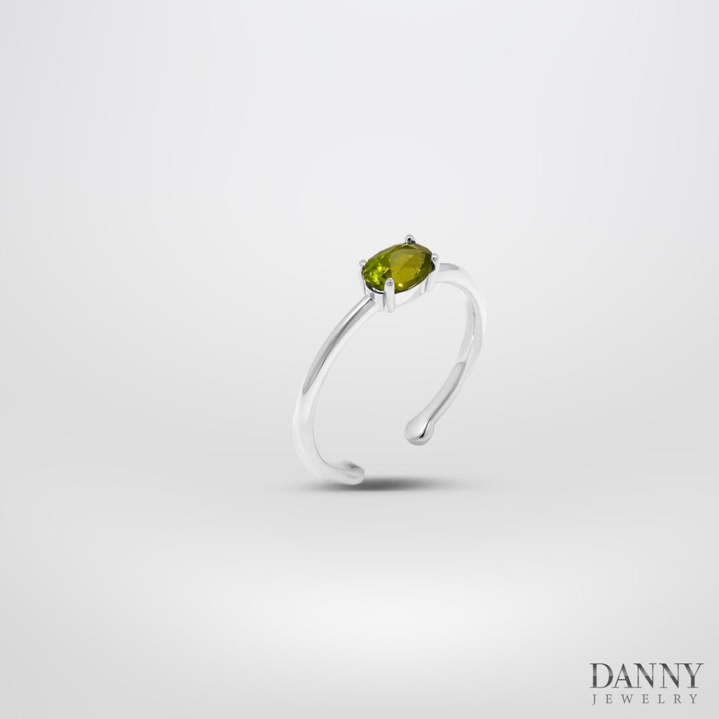 Nhẫn Nữ Danny Jewelry Bạc 925 Xi Rhodium Đính Đá Peridot N0104