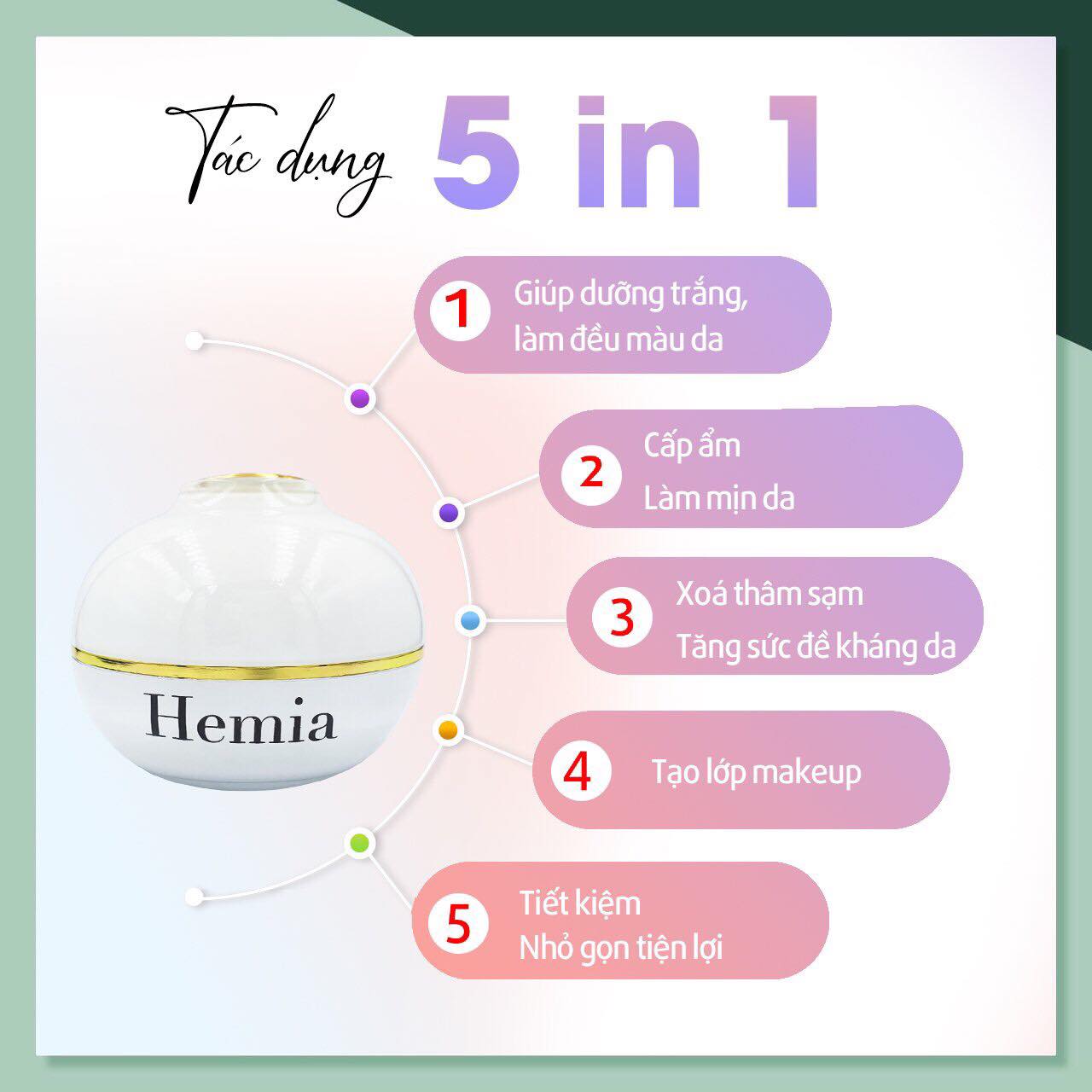 Kem Body Thạch Tuyết Hemia Hàn Quốc Dưỡng Trắng Da ,Cấp Ẩm ,Chống Nắng Và Make Up Cho Da