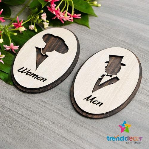 Bảng Gỗ Decor Bảng Treo Cửa Nhà Vệ Sinh Toilet Wc