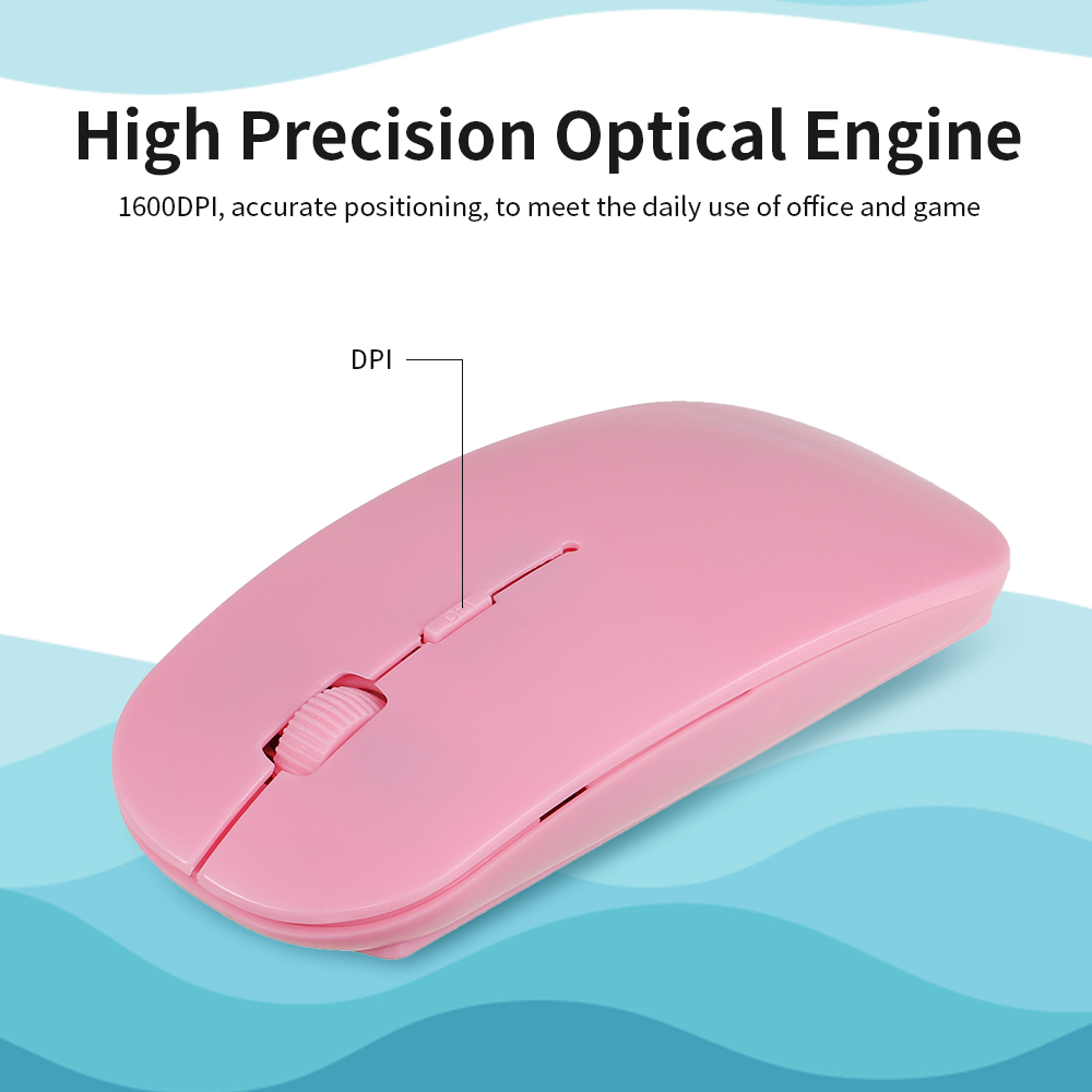 2.4G Wireless Mouse Portable Ultra-thin Mute Mouse 4 Keys Wireless Optical Mouse 1600DPI for Desktop Computer Laptop