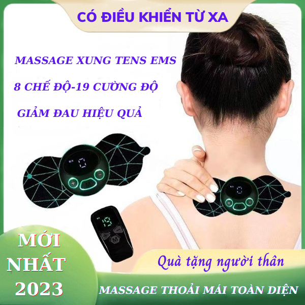 Máy Massage Xung Điện EMS có điều khiển từ xa,máy massage toàn thân,miếng dán massage cổ vai gáy thắt lưng bằng xung điện,8 chế độ - 19 cường độ xoa bóp sâu,giãn cơ lưu thông máu,giảm đau mỏi hiệu quả